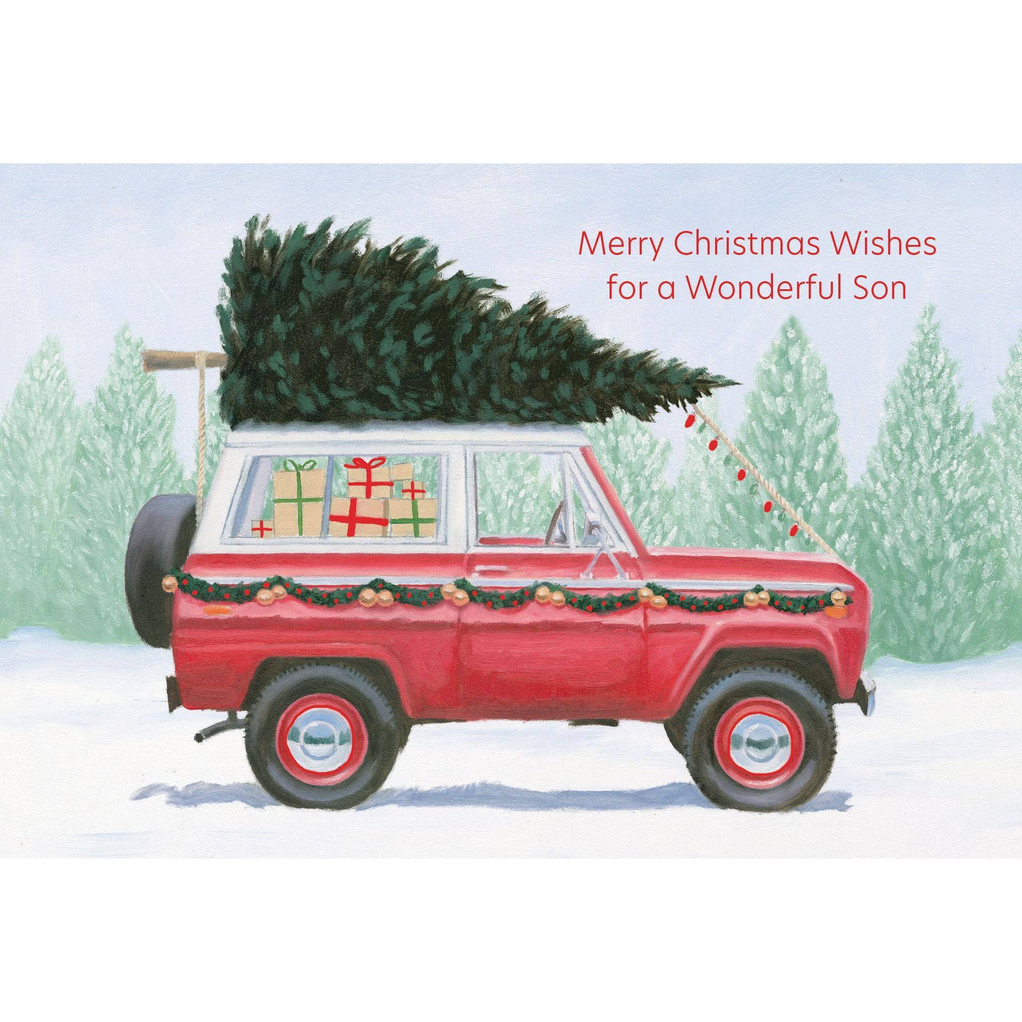Pictura Christmas Truck seasonal greeting card featuring a festive holiday scene with a classic red truck and Christmas decorations.